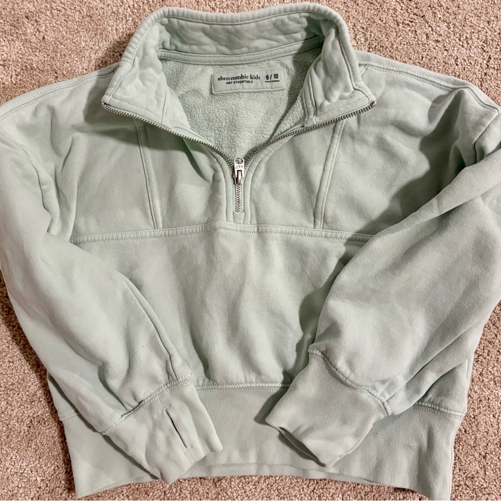 Abercrombie Kids Light Green Zip-Up Sweater
